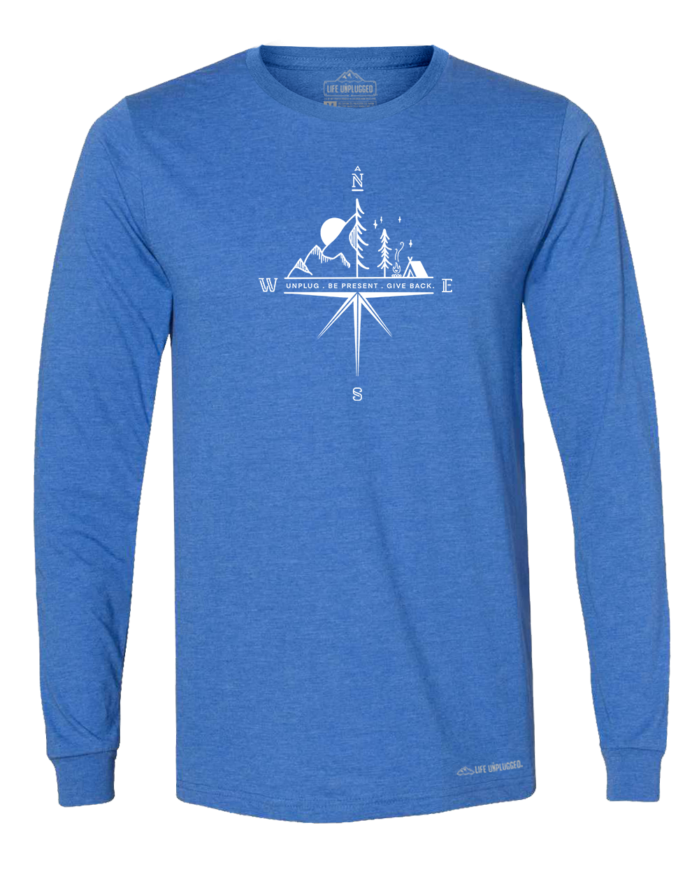 Compass Mountain Scene Premium Polyblend Long Sleeve T-Shirt