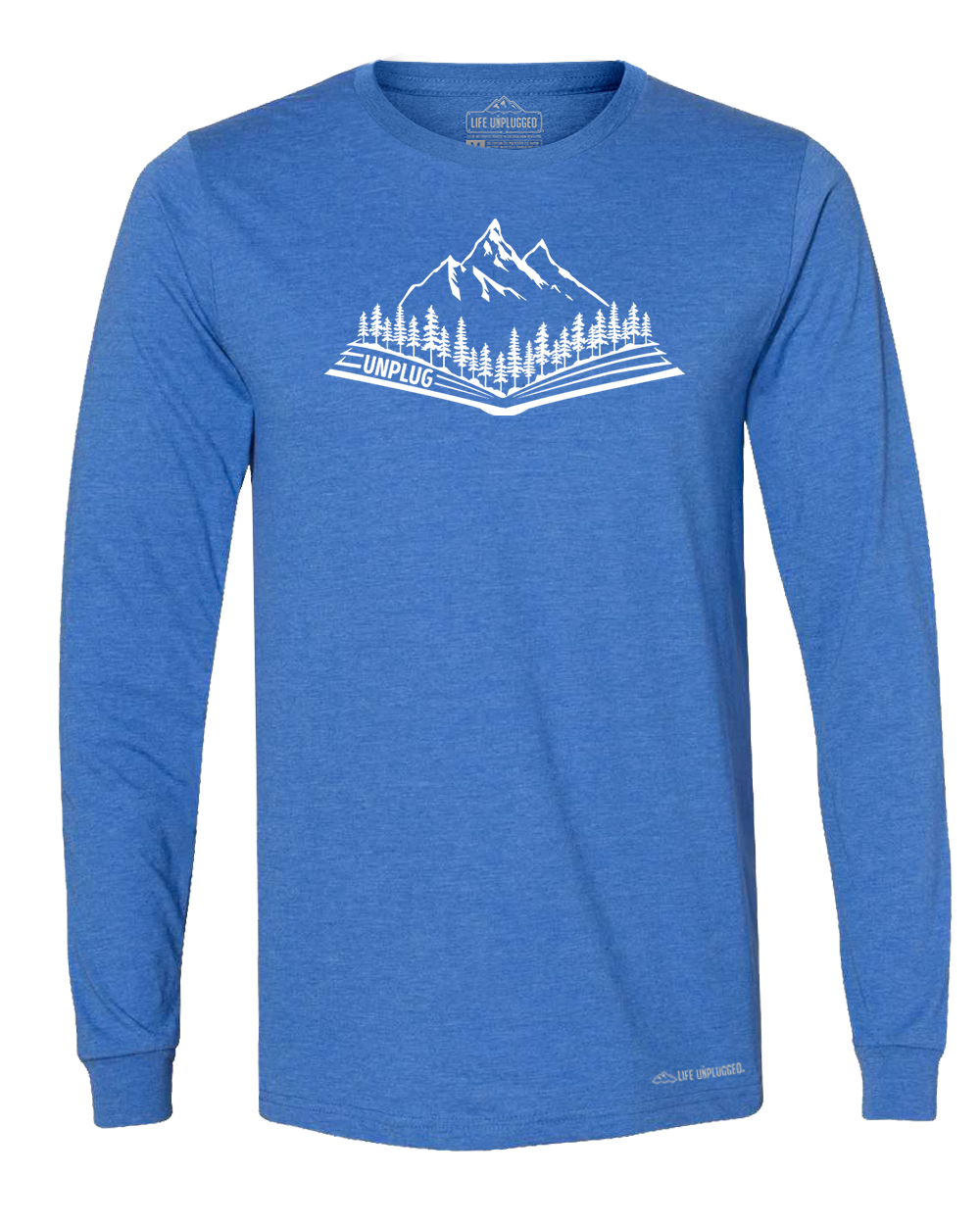 Open Book Mountain Scene Long Sleeve T-Shirt