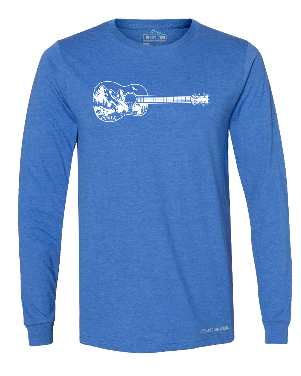 Guitar Mountain Scene Long Sleeve T-Shirt