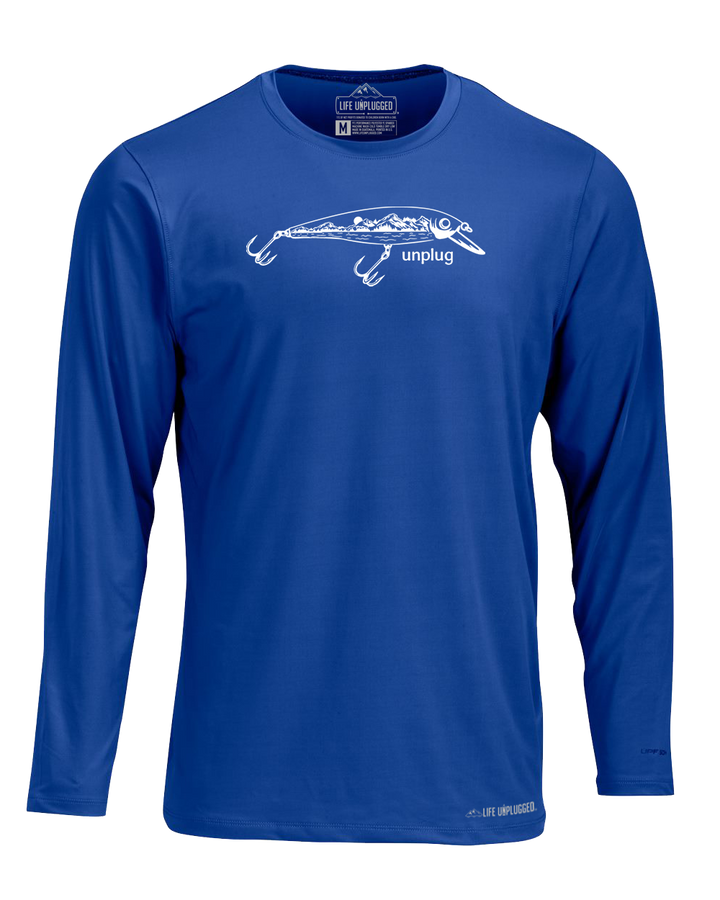 Fishing Lure Mountain Scene Performance Long Sleeve with UPF 50+