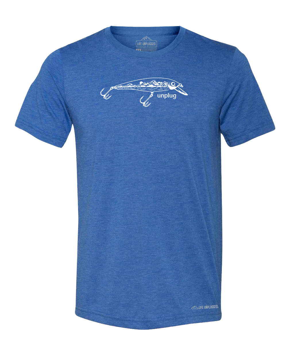 Fishing Lure Mountain Scene Triblend T-Shirt