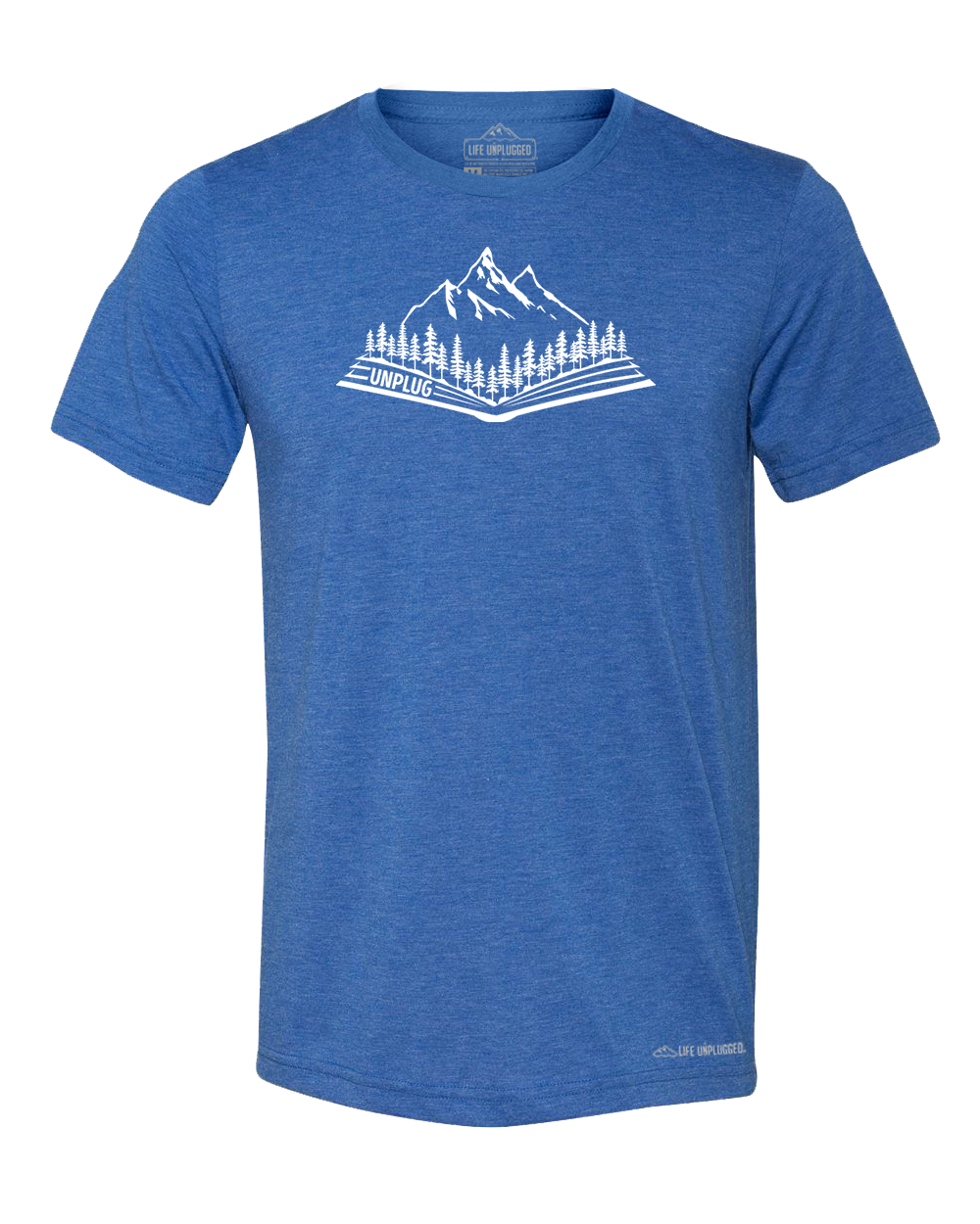 Open Book Mountain Scene Triblend T-Shirt