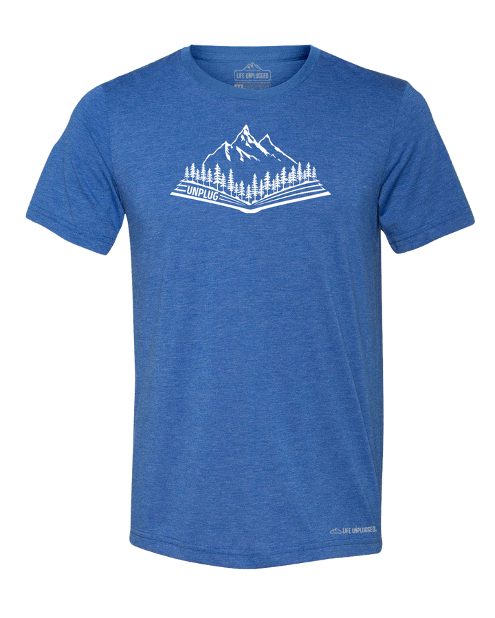 Open Book Mountain Scene Triblend T-Shirt