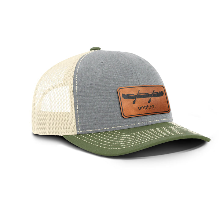 Canoe Snapback Leather Patch Hat