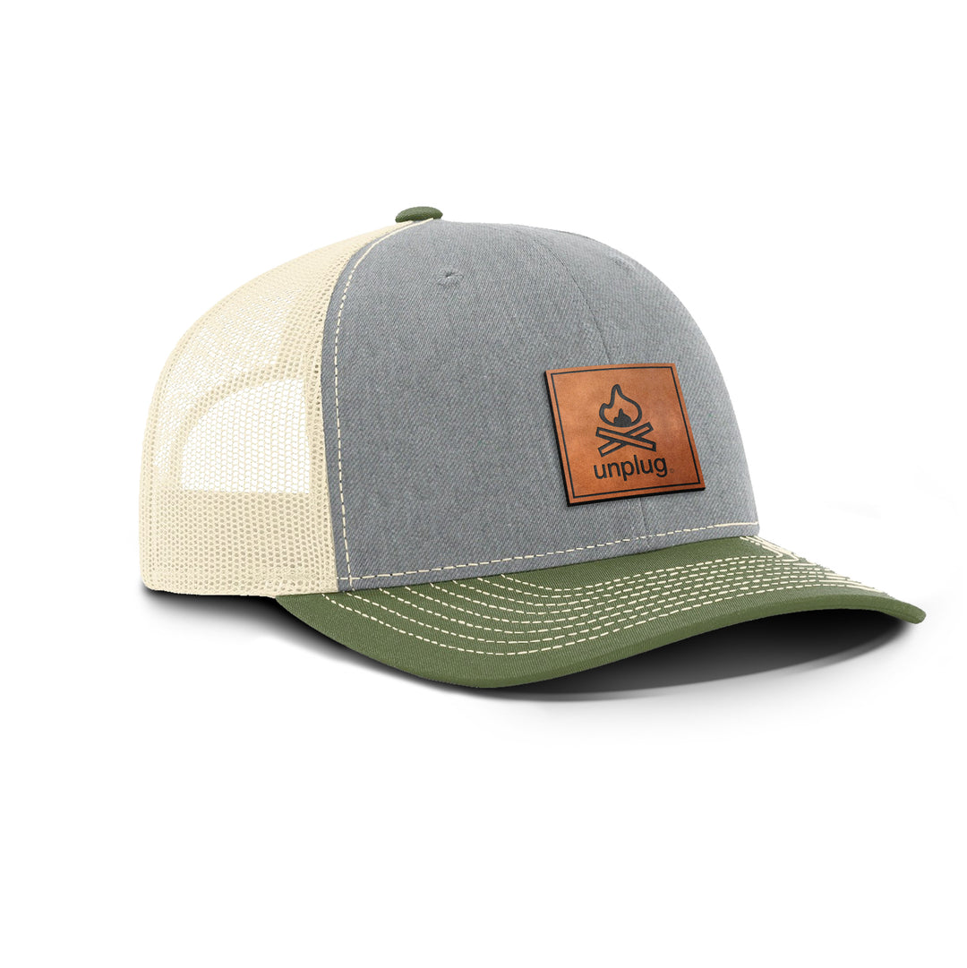 Campfire Leather Patch Hat - Life Unplugged