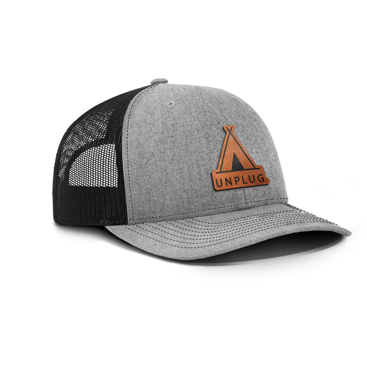 Tent Snapback Leather Patch Hat