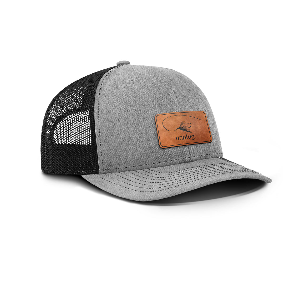 Fly Fishing Leather Patch Hat - Life Unplugged