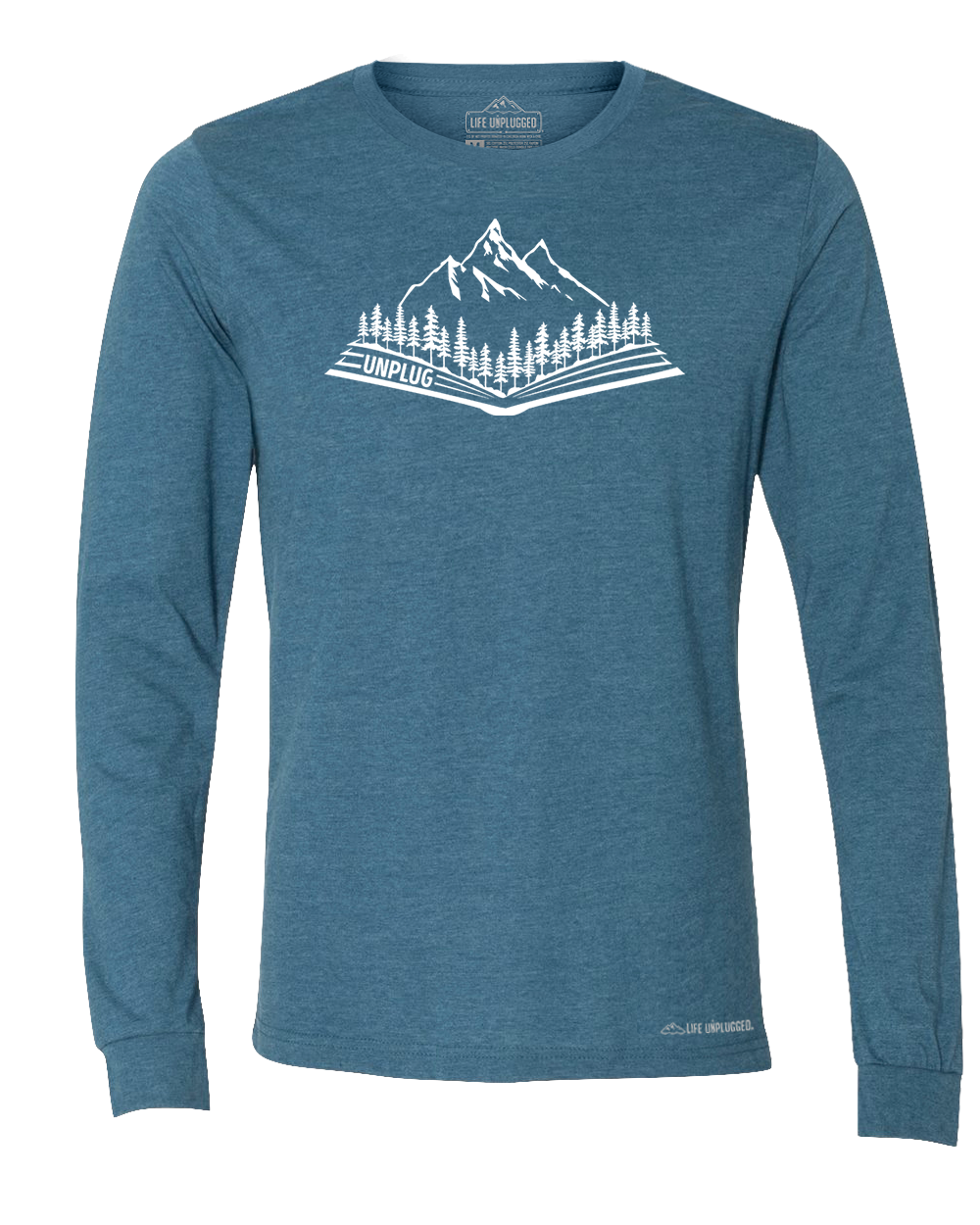 Open Book Mountain Scene Long Sleeve T-Shirt