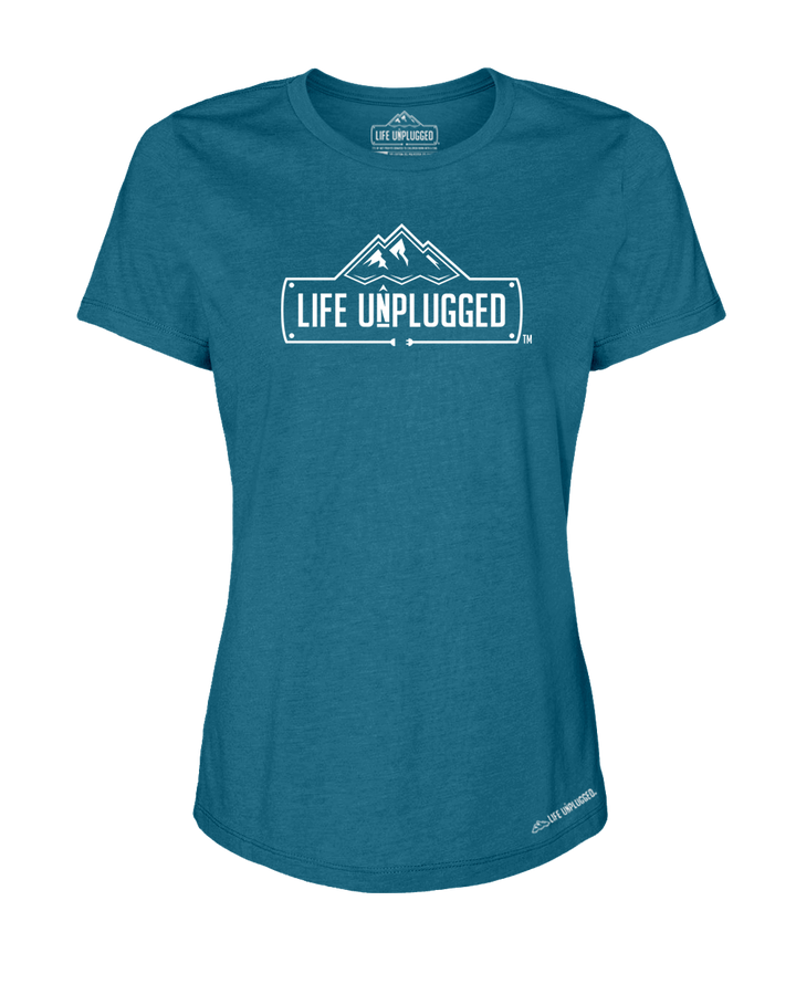 Life Unplugged Logo Premium Women's Relaxed Fit Polyblend T-Shirt - Life Unplugged