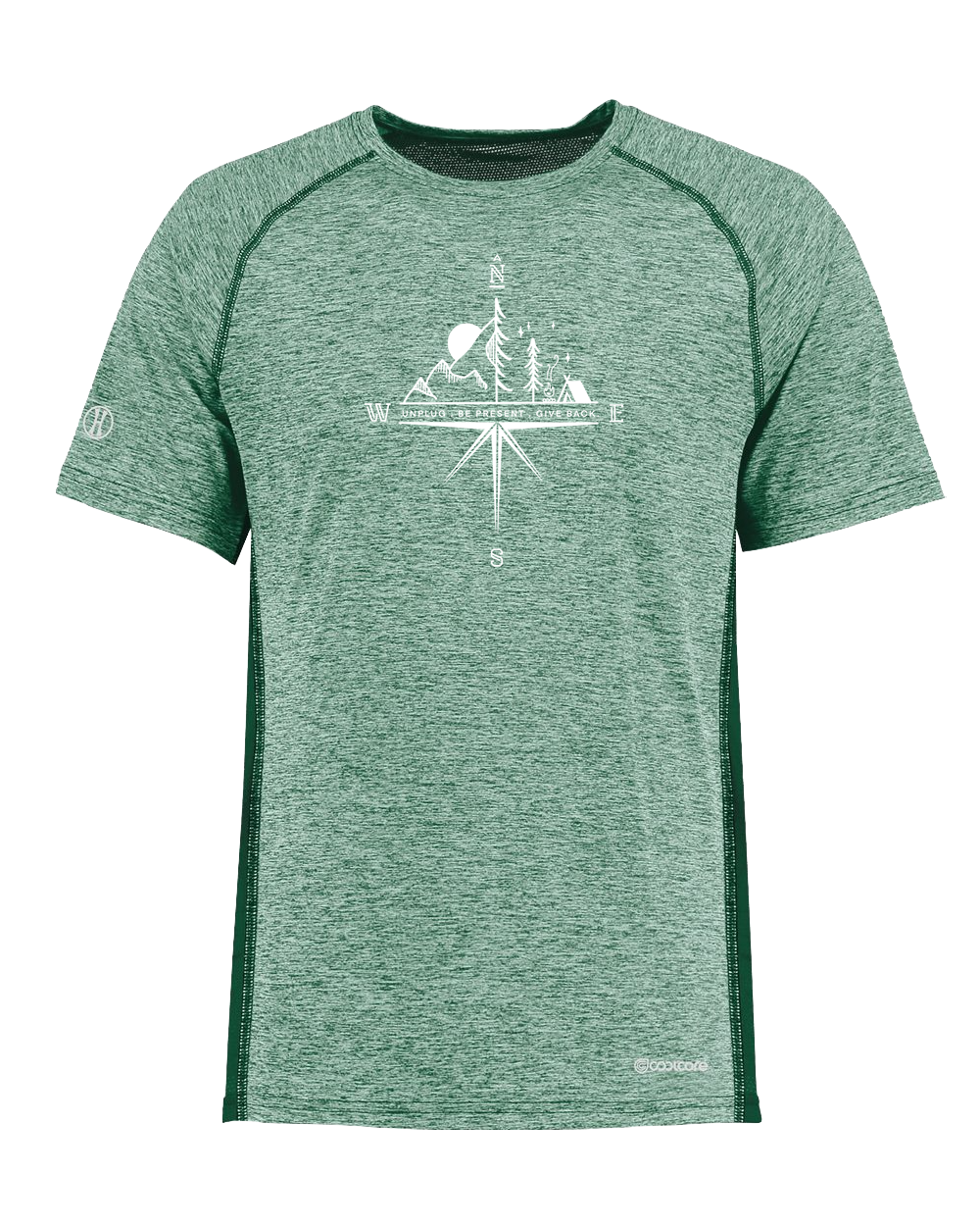 COMPASS MOUNTAIN SCENE Poly/Elastane High Performance T-Shirt with UPF 50+