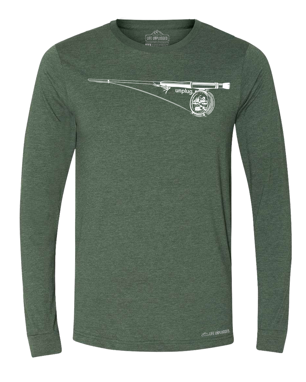 Fly Fishing Mountain Scene Long Sleeve T-Shirt