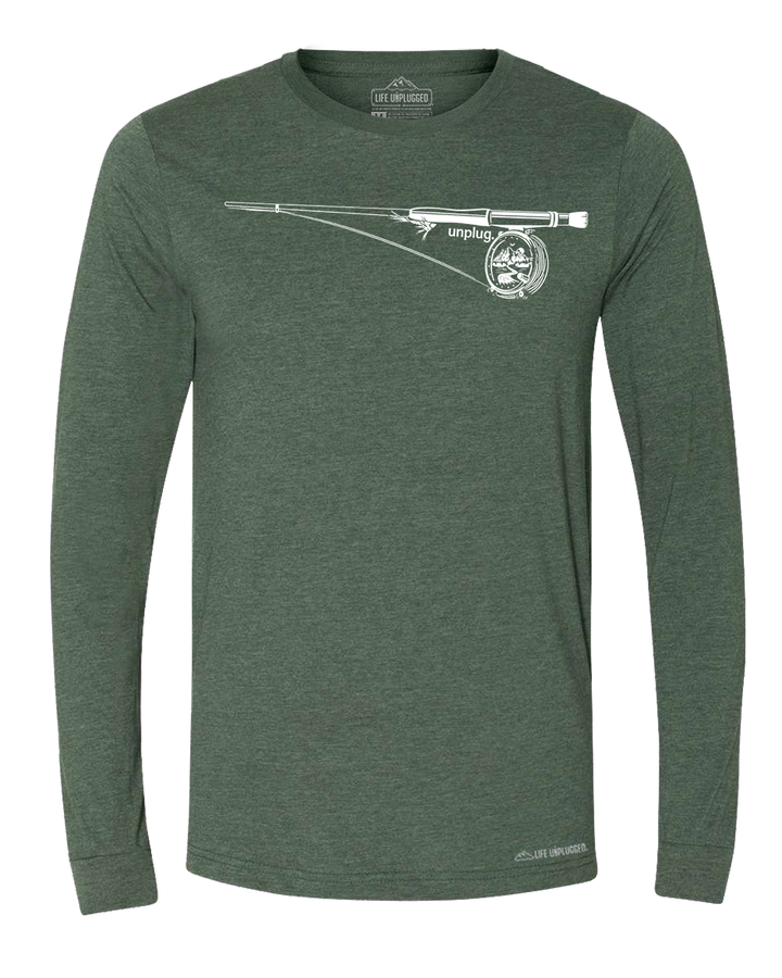 Fly Fishing Mountain Scene Long Sleeve T-Shirt