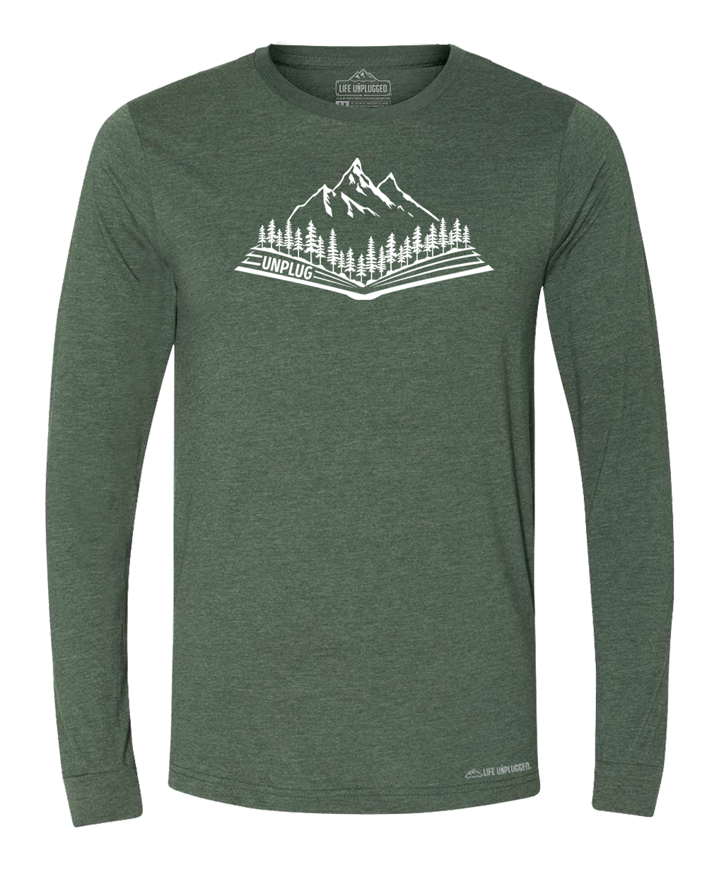 Open Book Mountain Scene Long Sleeve T-Shirt