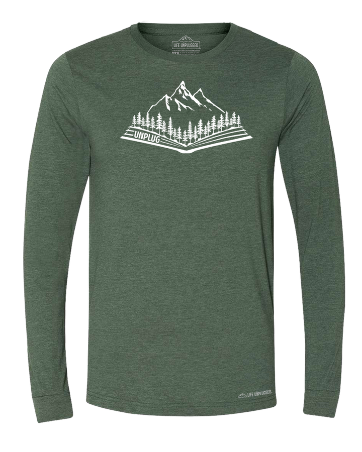 Open Book Mountain Scene Long Sleeve T-Shirt