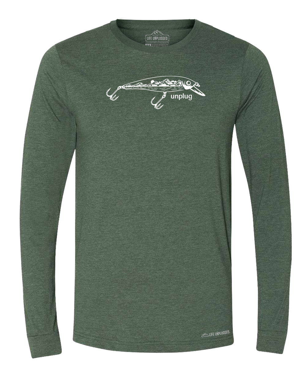 Fishing Lure Mountain Scene Long Sleeve T-Shirt