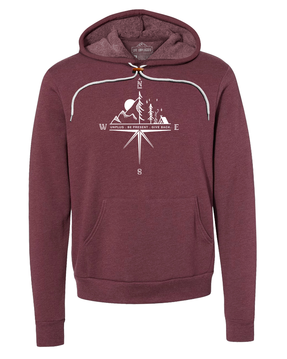 Compass Mountain Scene Super Soft Hoodie