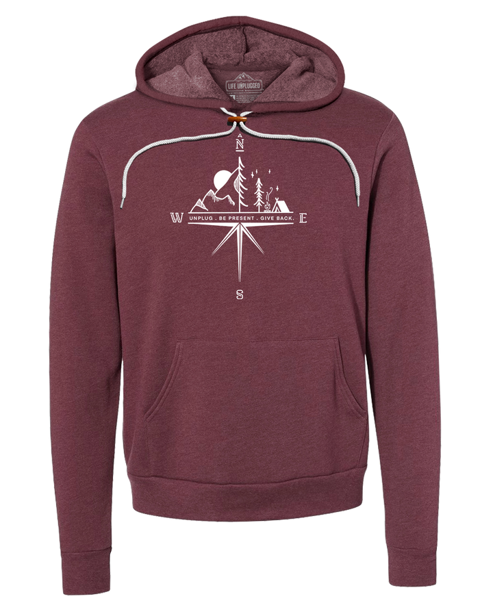 Compass Mountain Scene Super Soft Hoodie