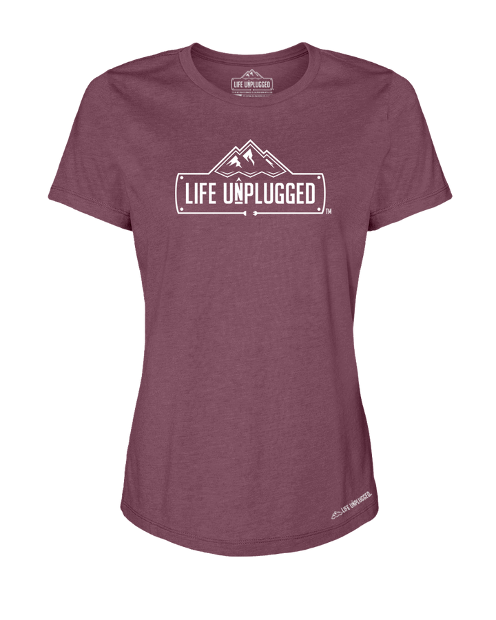 Life Unplugged Logo Premium Women's Relaxed Fit Polyblend T-Shirt - Life Unplugged