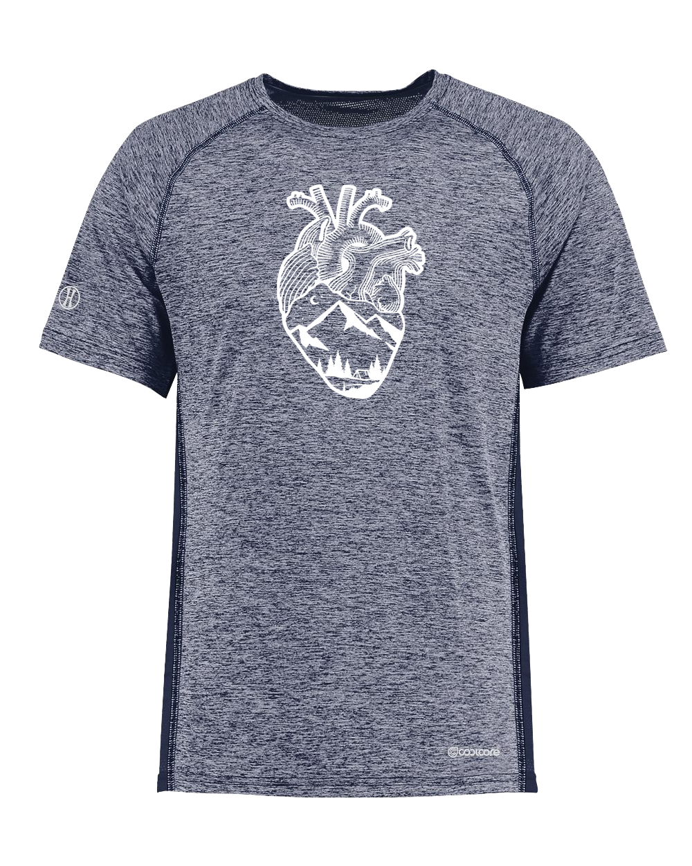 ANATOMICAL HEART (FULL CHEST) Poly/Elastane High Performance T-Shirt with UPF 50+