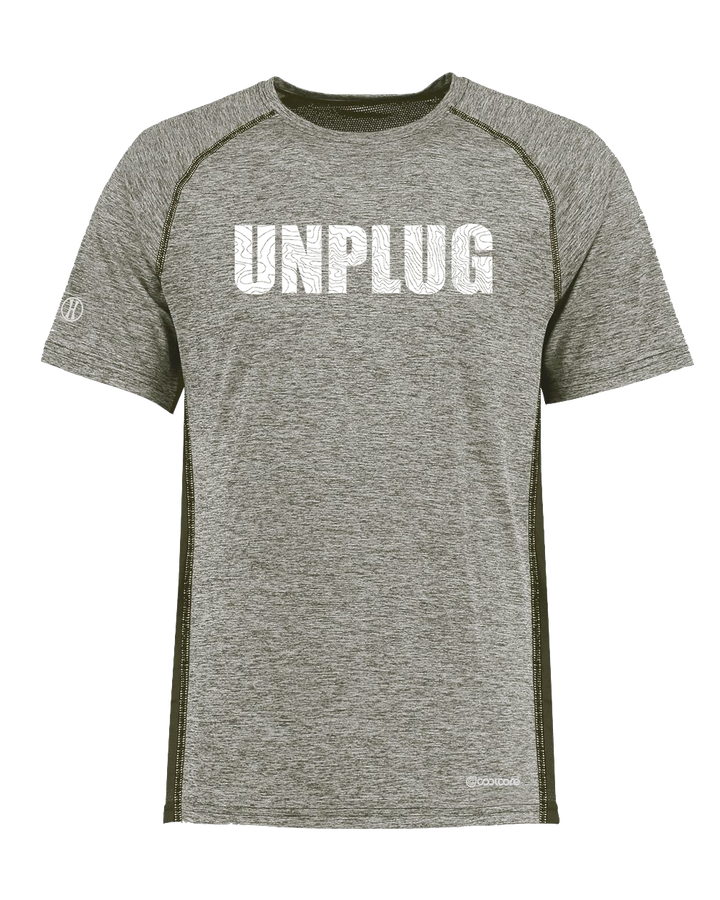 UNPLUG TOPO MAP Poly/Elastane High Performance T-Shirt with UPF 50+