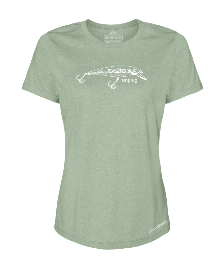 Fishing Lure Mountain Scene Women's T-Shirt