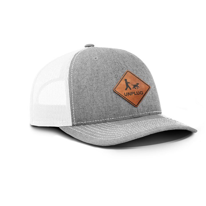 Dog Walking Snapback Leather Patch Hat