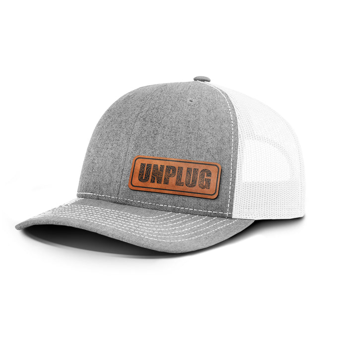 Unplug Topo Map Side Panel Snapback Leather Patch Hat