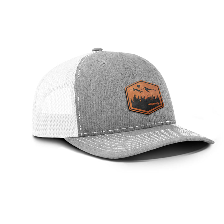 Unplug Mountain Snapback Leather Patch Hat