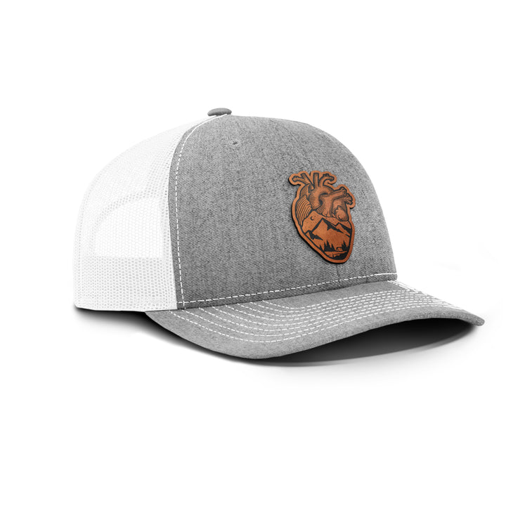 Anatomical Heart Snapback Leather Patch Hat