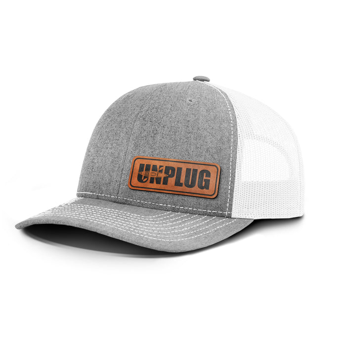 Unplug Kayak Silhouette Side Panel Snapback Leather Patch Hat