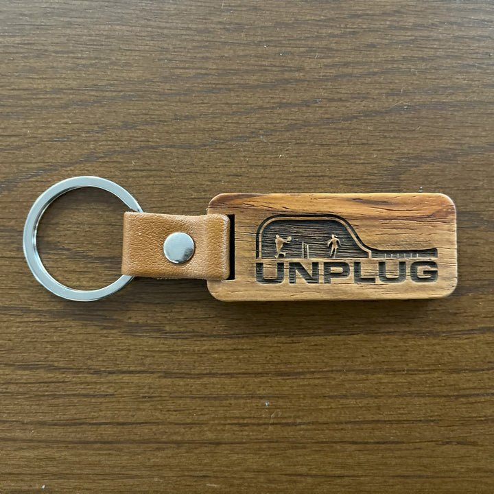 Pickleball Wooden Keychain