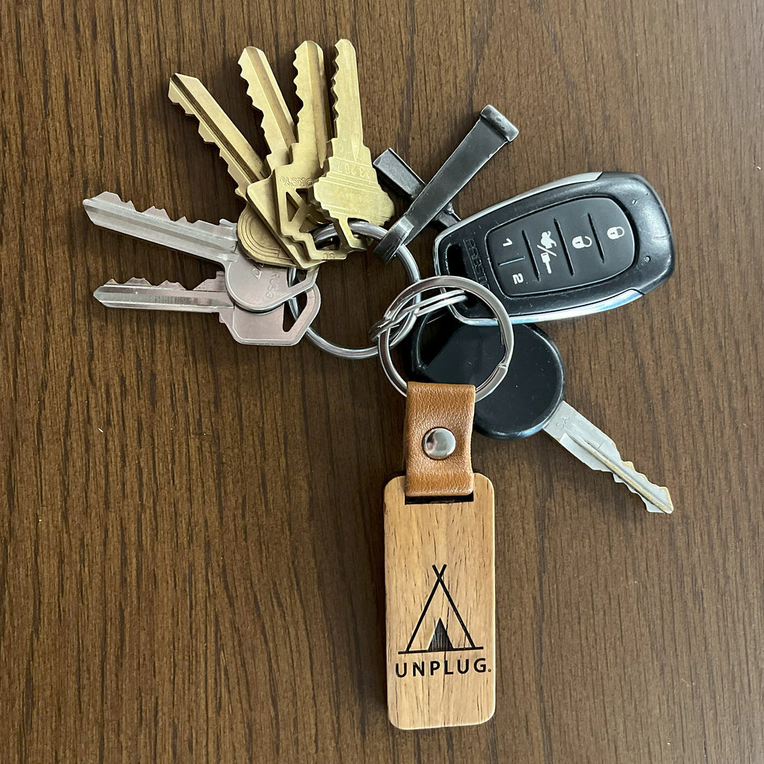 Tent Wooden Keychain