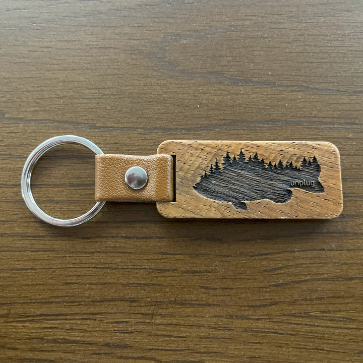 Bass In The Trees Wooden Keychain