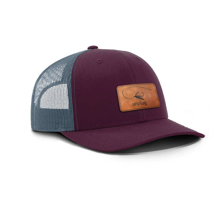 Fly Fishing Leather Patch Hat - Life Unplugged