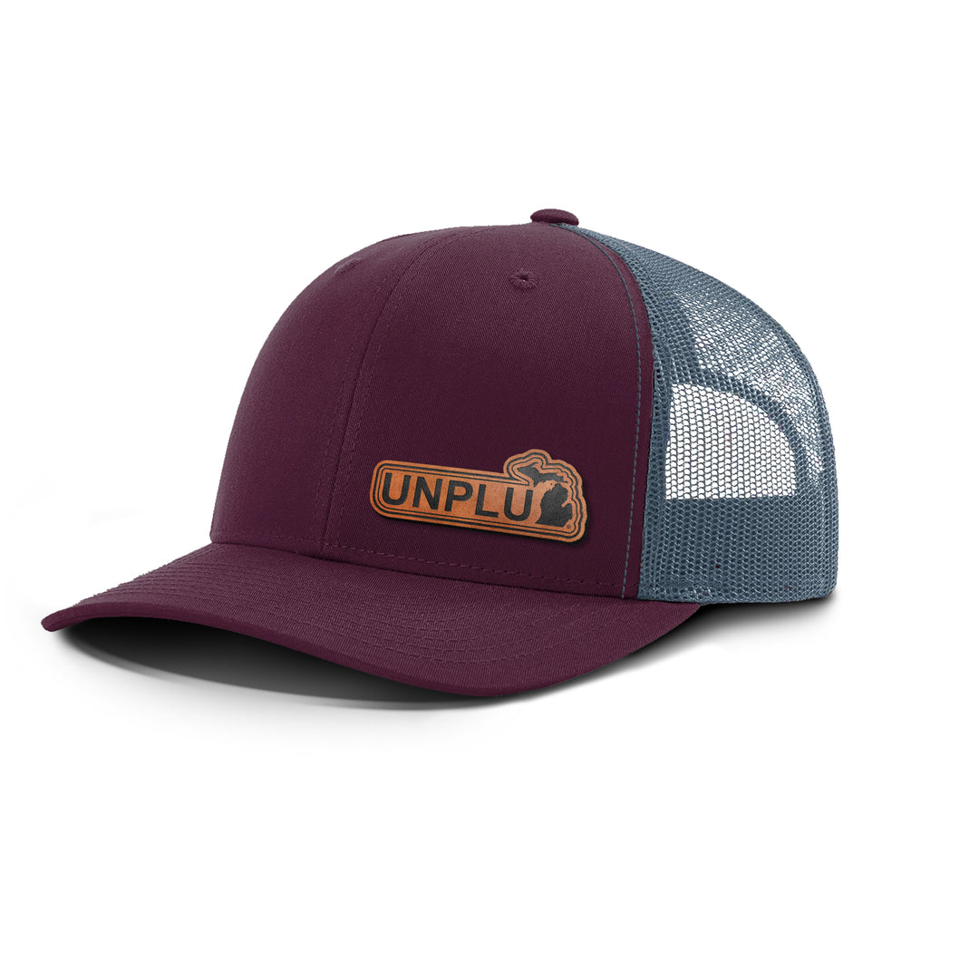 Unplug (MI) Snapback Leather Patch Hat