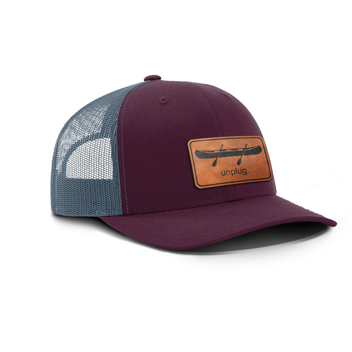 Canoe Snapback Leather Patch Hat