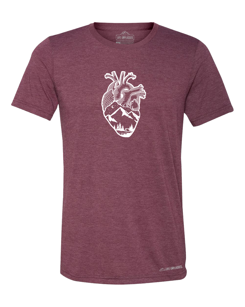 Anatomical Heart (Full Chest) Premium Triblend T-Shirt S / Maroon | Life Unplugged