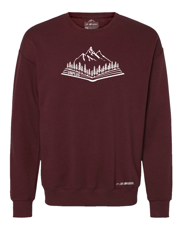 Open Book Mountain Scene Midweight Super Soft Crewneck Sweatshirt