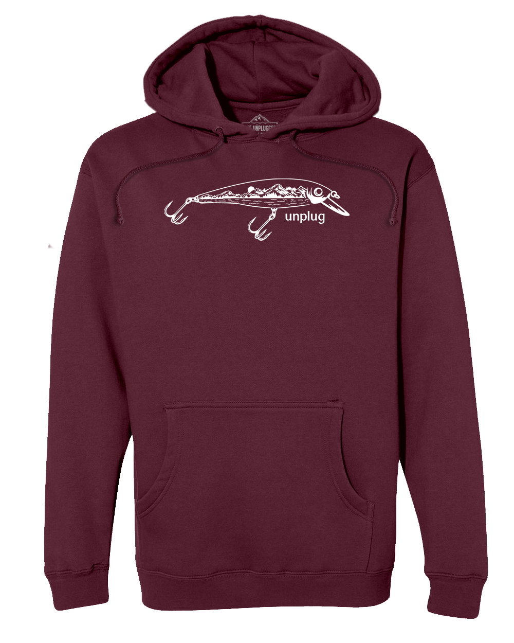 Fishing Lure Mountain Scene Heavyweight Hoodie