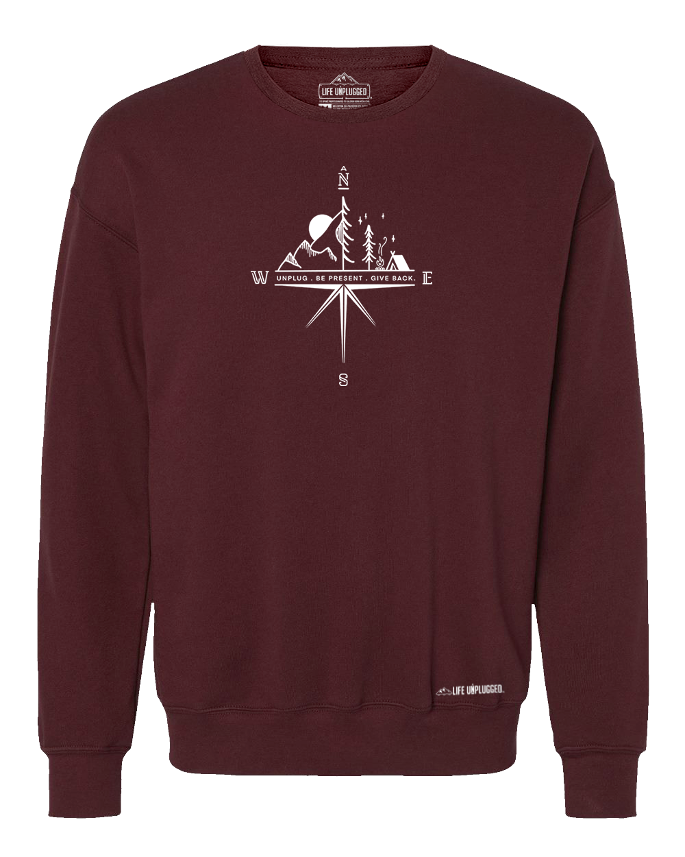 Compass Mountain Scene Midweight Super Soft Crewneck Sweatshirt