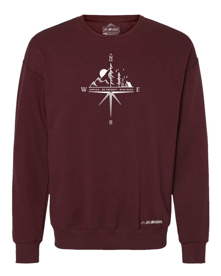 Compass Mountain Scene Midweight Super Soft Crewneck Sweatshirt