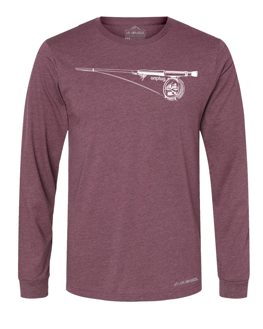 Fly Fishing Mountain Scene Long Sleeve T-Shirt