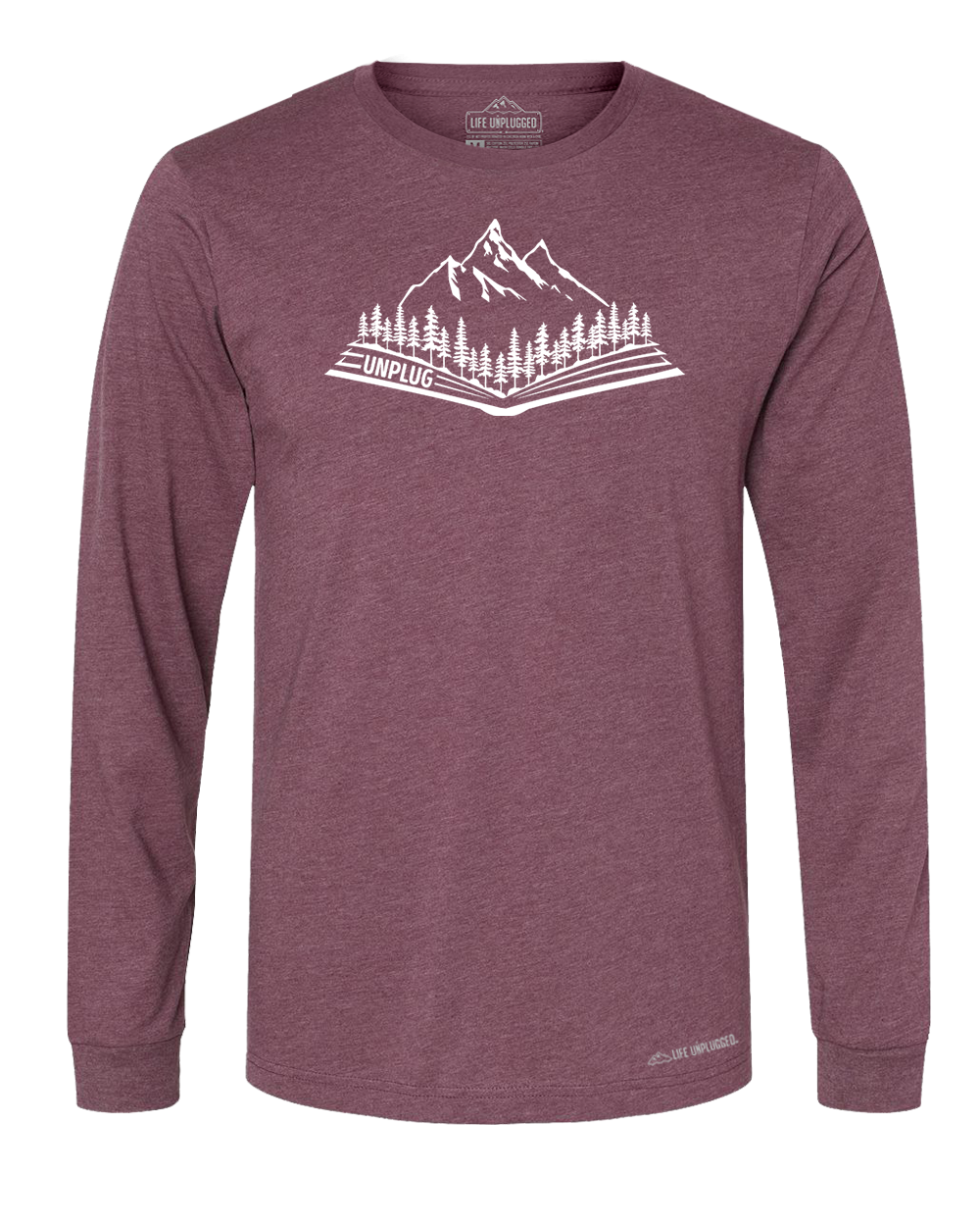 Open Book Mountain Scene Long Sleeve T-Shirt