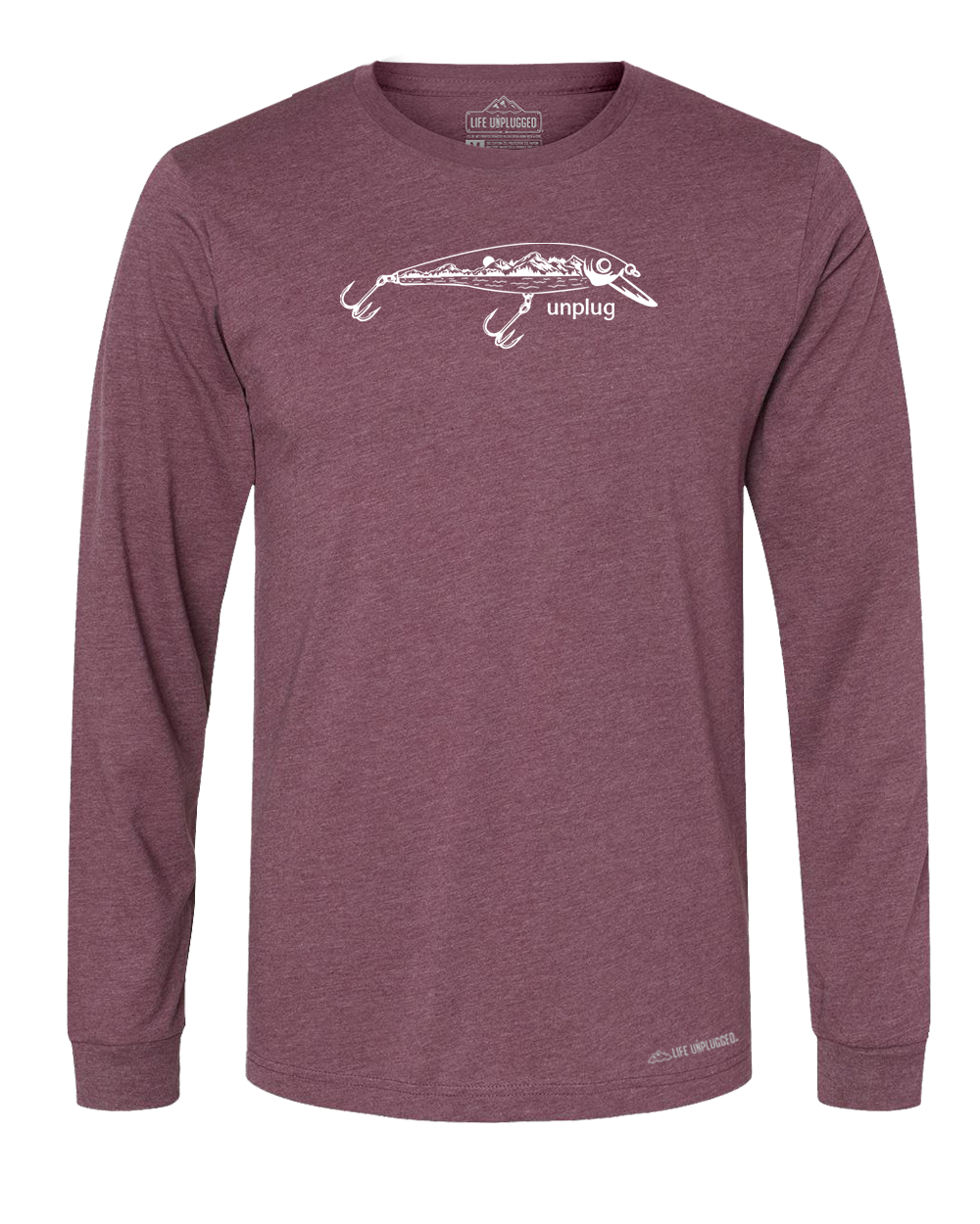 Fishing Lure Mountain Scene Long Sleeve T-Shirt