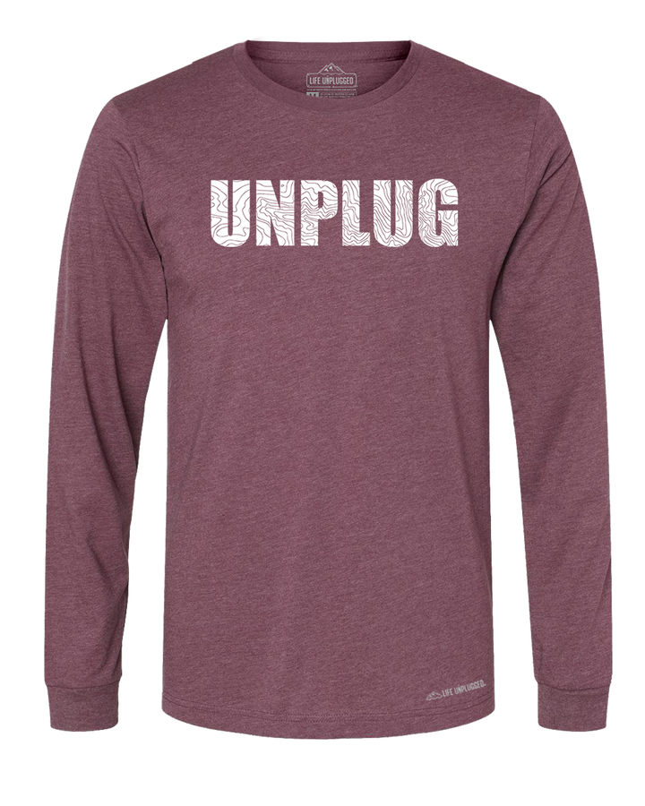 Unplug Topo Map Premium Polyblend Long Sleeve T-Shirt - Life Unplugged