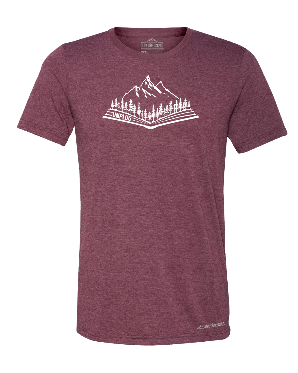 Open Book Mountain Scene Triblend T-Shirt