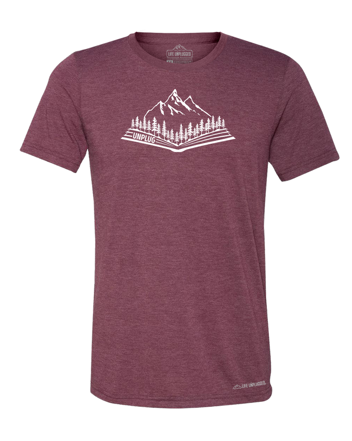 Open Book Mountain Scene Triblend T-Shirt