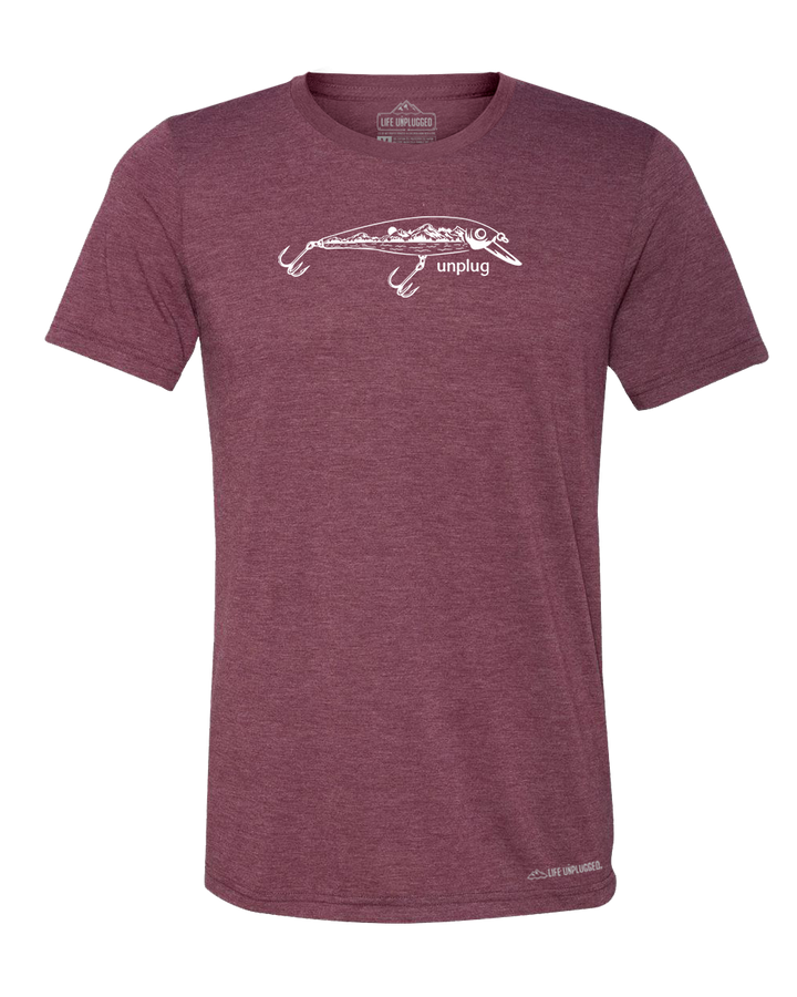 Fishing Lure Mountain Scene Triblend T-Shirt