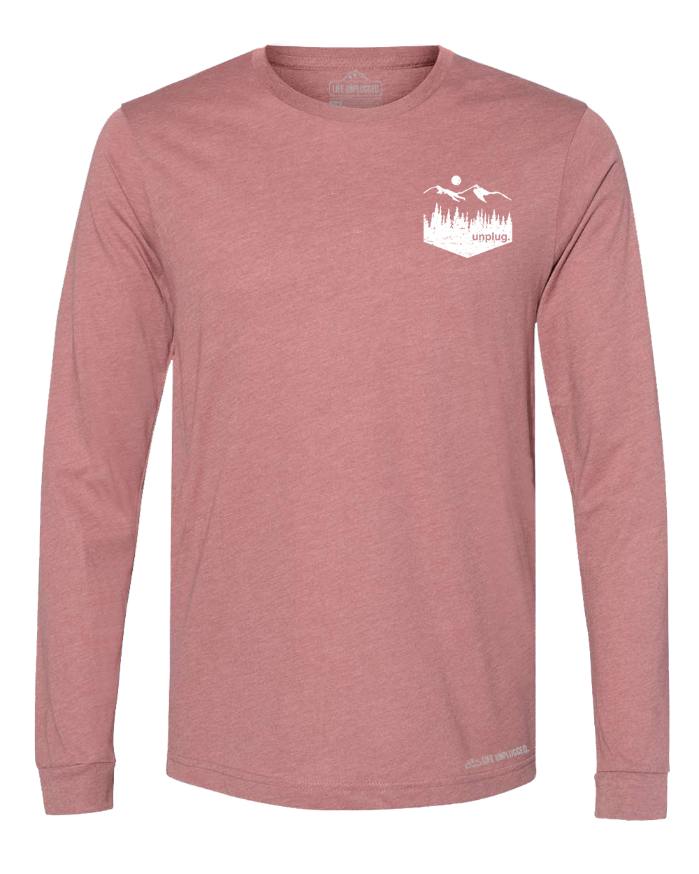 Unplug Mountain Left Chest Pocket Premium Polyblend Long Sleeve T-Shirt