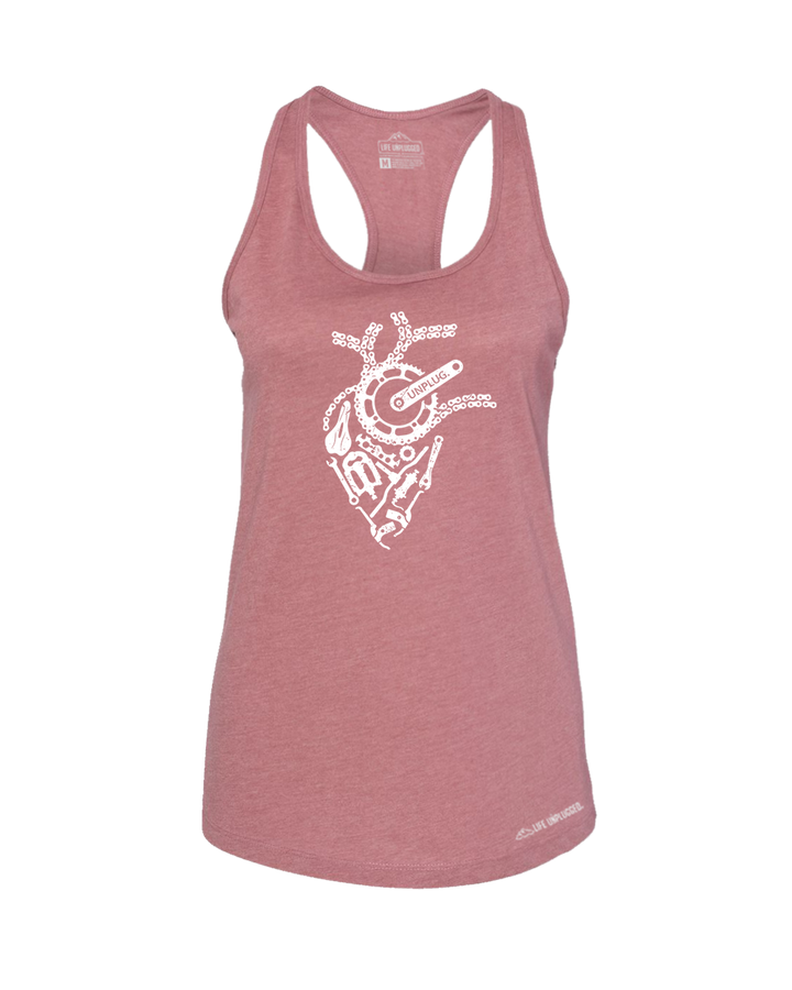 Anatomical Heart (Bicycle Parts) Women's Racerback Tank Top